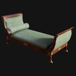 1920s Daybed Recamier Green