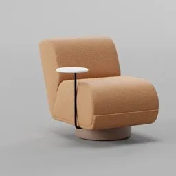 Swivel chair with side table