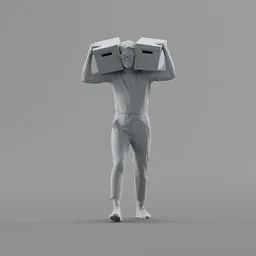 Lowpoly Male Carrying Boxes