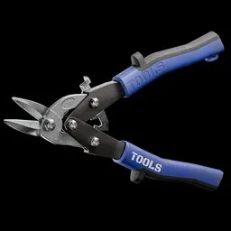 "Get the job done with CRV Tools' Metal Shears, perfect for cutting through thick metal sheets or trimming smaller pieces. This Blender 3D model features a close-up of the blue-grey gear and lustrous design, inspired by The Mazeking. Ideal for handtool enthusiasts, find it on our website."