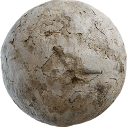 High-quality PBR cracked concrete wall material for Blender 3D and other apps, created by Dimitrios Savva and Rico Cilliers.