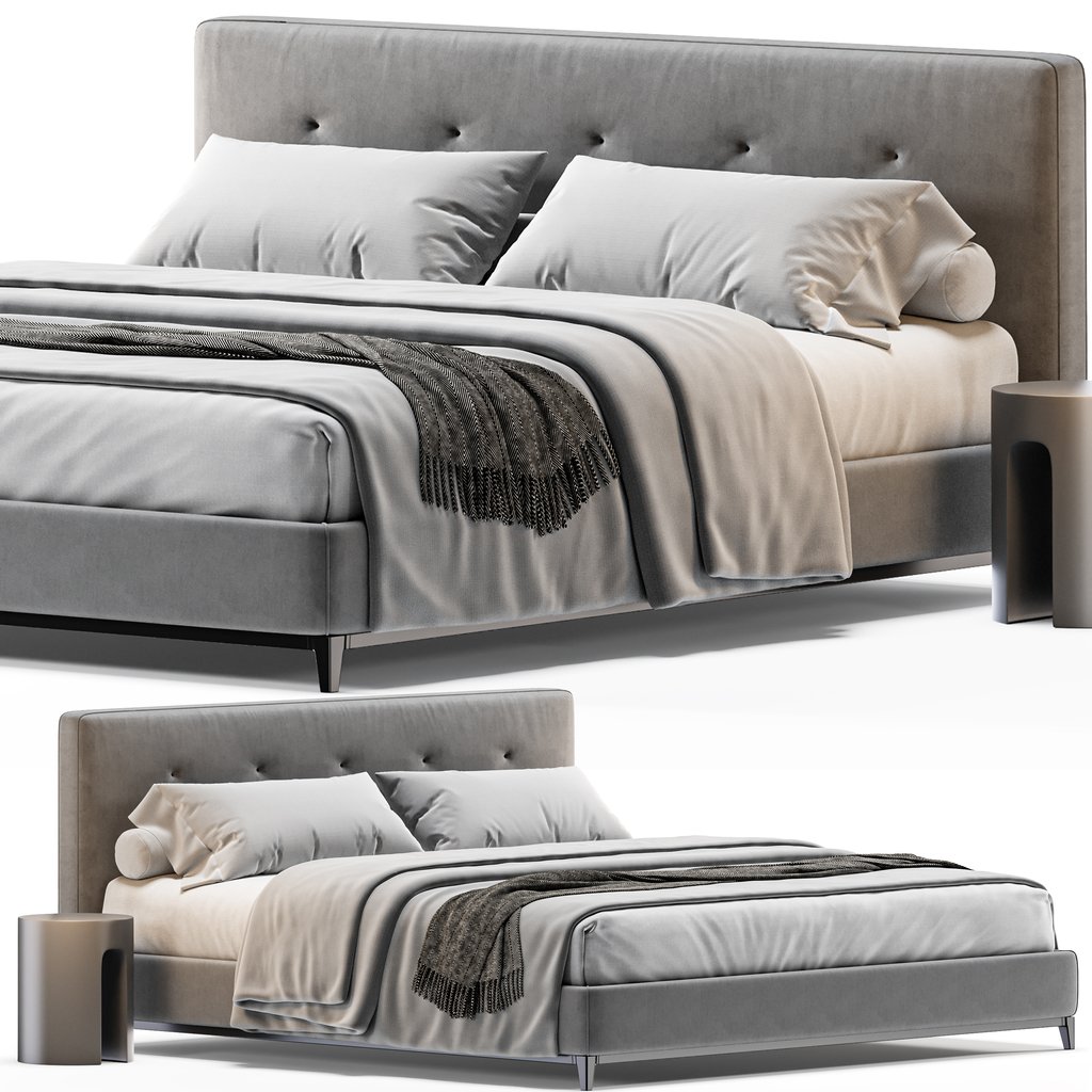 Bed minotti andersen quilt | Beds models | BlenderKit