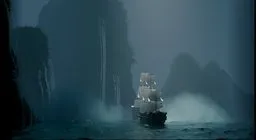Ship in the middle of the ocean