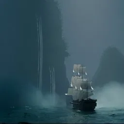 Ship in the middle of the ocean