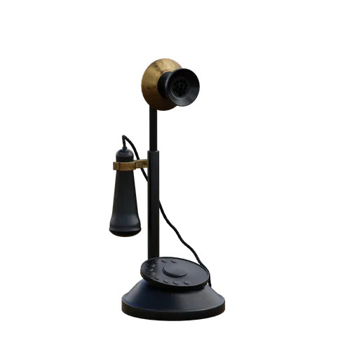 Detailed vintage telephone 3D model optimized for Blender with realistic textures.