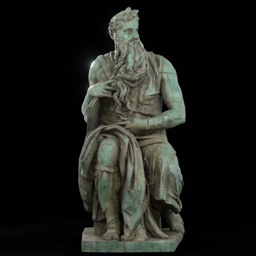 statue of Vs Moses having a book