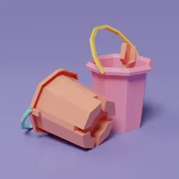 Lowpoly buckets and shovel