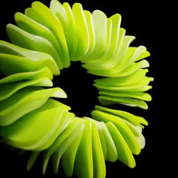Abstract Green Sliced Torus Scene