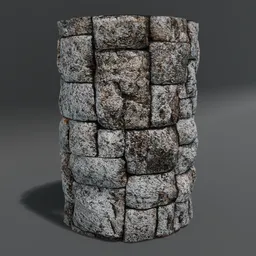 Stone Cylinder Post Pillar Castle