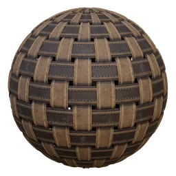 High-detail tan woven leather PBR material for realistic texturing in Blender 3D models.