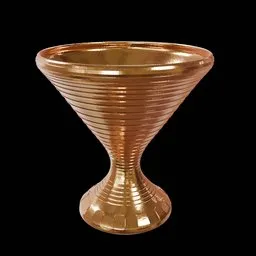 High-quality 3D model of a shiny copper decorative dish with intricate detail, suitable for Blender rendering.