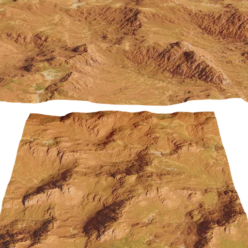 Realistic 3D desert dunes model with detailed 4K textures, perfect for Blender rendering and simulations.