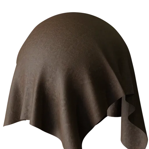 High-resolution PBR brown fabric material for 3D rendering in Blender.