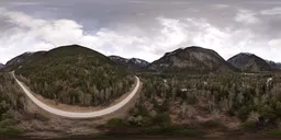 Aerial Mountain Valley Landscape