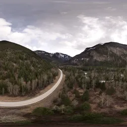 Aerial Mountain Valley Landscape