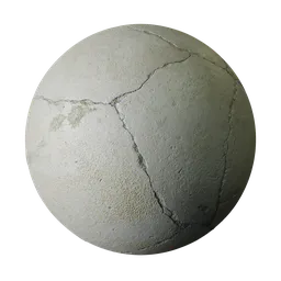 Deep Cracked White Wet Concrete Walkway
