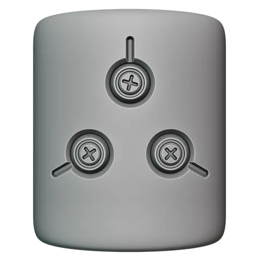 3D sculpting brush creating precise screw details on a model surface for Blender artists.
