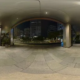 Outside the door at night