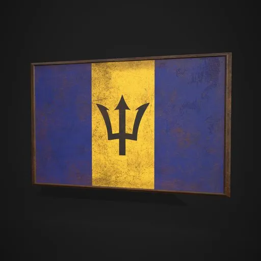 Barbados Flag Picture Frame