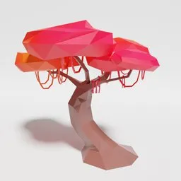 Low Poly Japan Tree multicolor