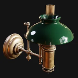 1800s Wall-Mounted Kerosene Student Lamp