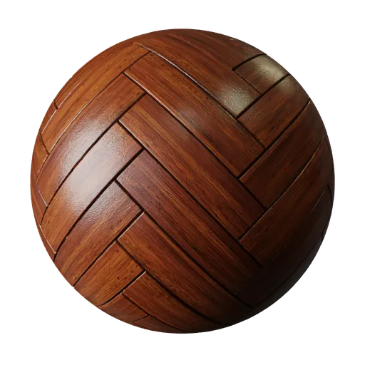 High-resolution 2K PBR seamless parquet floor texture for 3D Blender material with realistic displacement.