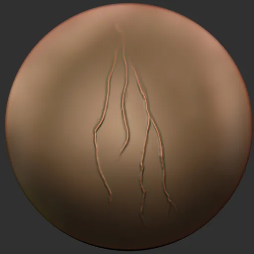 Detailed vein pattern sculpted by ER_Vein Brush 58 for 3D models in Blender, ideal for intricate anatomy textures.