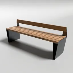 Metal and Wood Park Bench