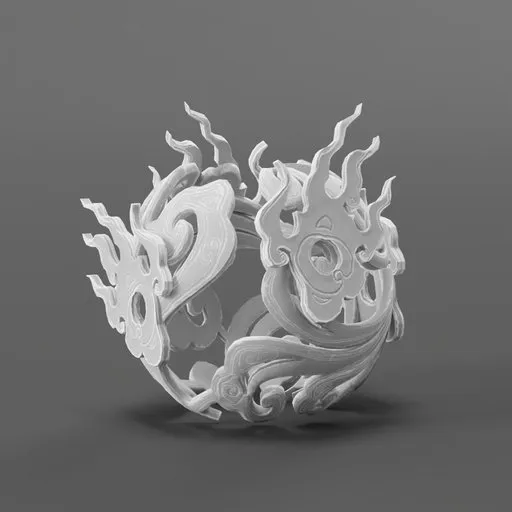 Intricately designed 3D sculpture resembling ancient Chinese motifs, perfect for Blender 3D artists and cultural enthusiasts.