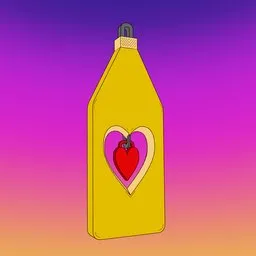 Heart pencil toon shader scene