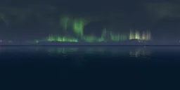 Nighttime aurora sea surface HDR