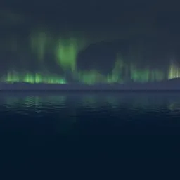 Nighttime aurora sea surface HDR