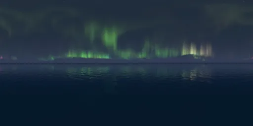 Nighttime aurora sea surface HDR