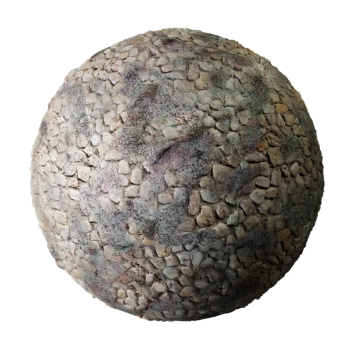 2K PBR stone wall texture with mixed uneven and cut rocks, ideal for ancient or rustic 3D renders in Blender.