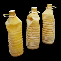 Crumpled Yellow Plastic Bottle