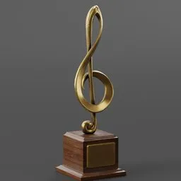 Music Trophy sculpted in Blender