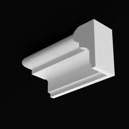 Elegant modular 3D crown molding for architectural visualization in Blender, with precise 10x5 inch dimensions.