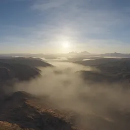 Mountain Valley Sunset Fog