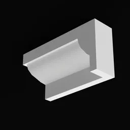 Detailed 3D model of crown molding for architectural visualization in Blender, showcasing modular design for custom interiors.