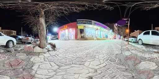 Night Shopping Street Storefront HDRI