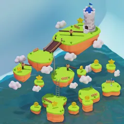 Low Poly Island Game Level