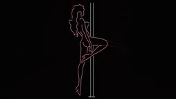 Hot pink neon lady sign
