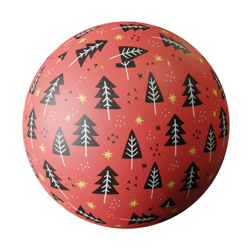 christmas-wrapping-paper-trees-free-3d-paper-materials-blenderkit