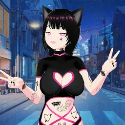 Rig Character Model - Anime Cat Girl