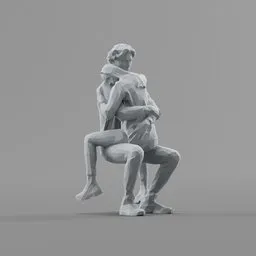 Lowpoly Couple Sitting