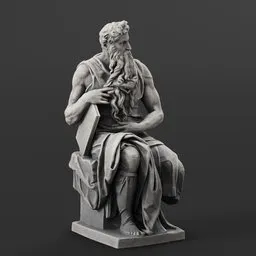 statue of Moses having a book