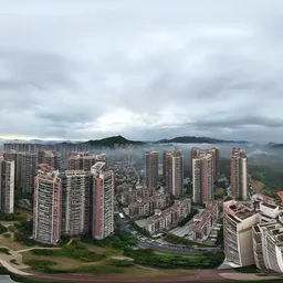 Highsky fog bluesky clouds building