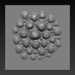 Detailed sculpting brush for 3D reptile skin effect, ideal for Blender, creates textured dragon scales.