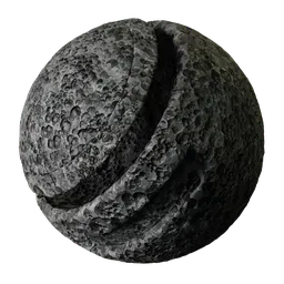 High-quality PBR volcanic rock texture for 3D modeling in Blender, ideal for exterior environment detailing.