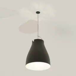 3D-rendered minimalist black cone pendant ceiling light for Blender design projects.